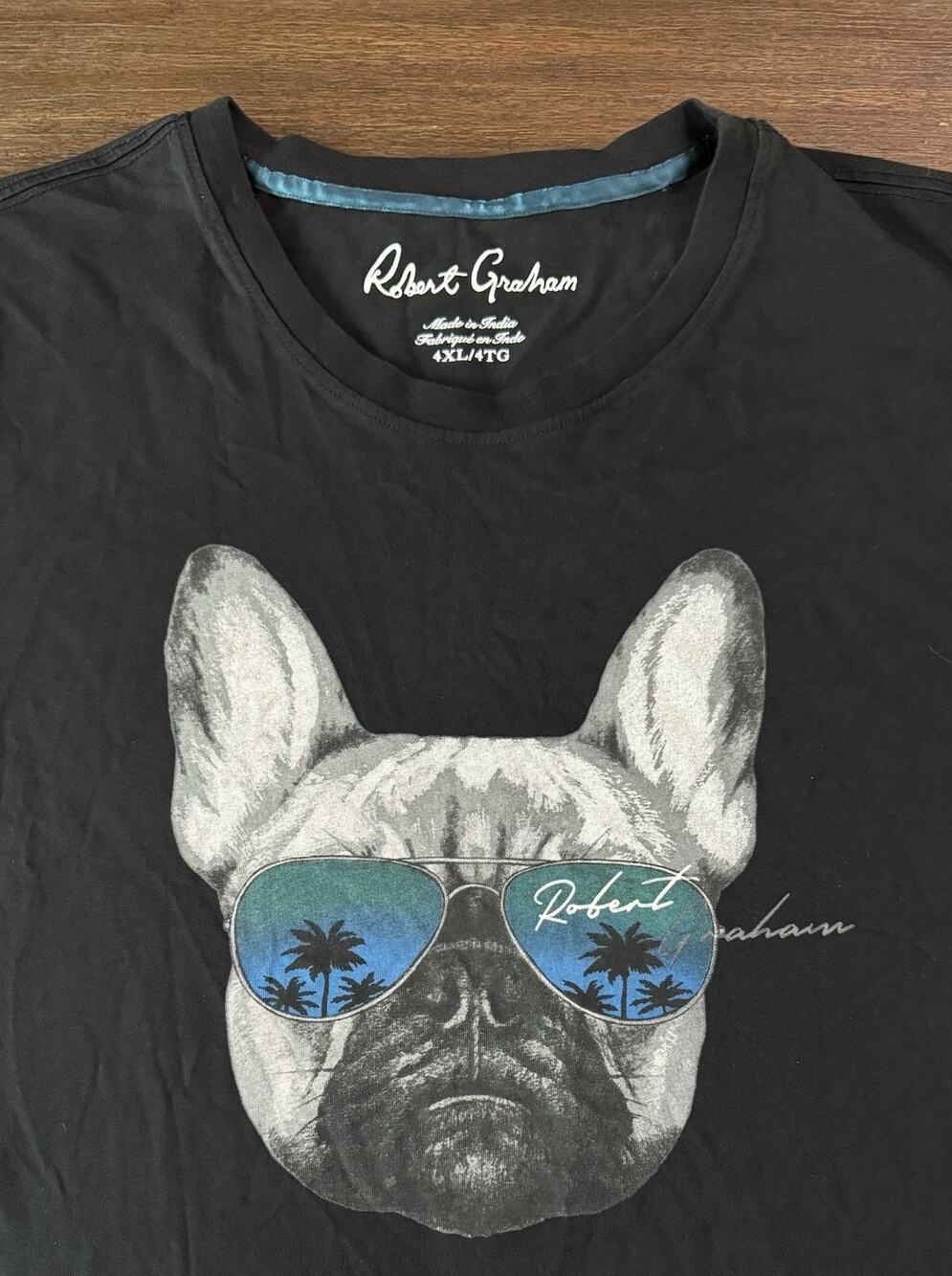 Robert Graham Shirt Mens 4XL French Bulldog Print Cotton Crewneck Tee T Shirt